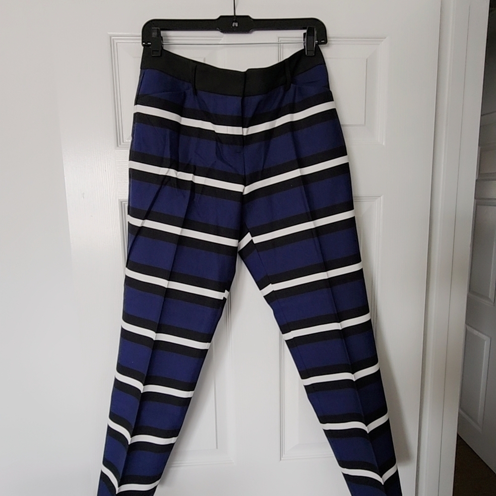 Express Men's Bold Blue and Black Striped Pants